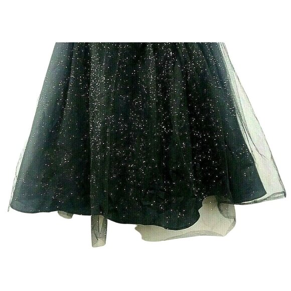 Whimsy Elegant Black Strapless Dress Size 9 Glitter Tulle Barbie Cocktail Formal - Picture 3 of 6